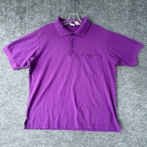 Haband Polo Shirt Mens Purple Short Sleeve Side Slit Casual Outdoor Golf Tennis‎